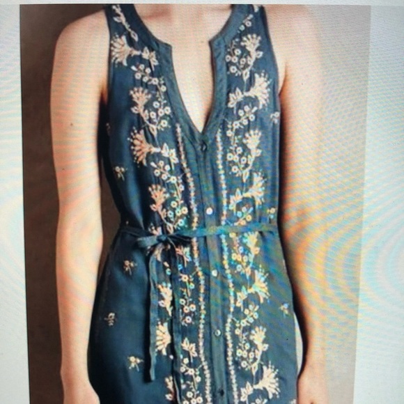 Anthropologie Dresses & Skirts - Anthropologie Tiny Embroidered shirt dress
